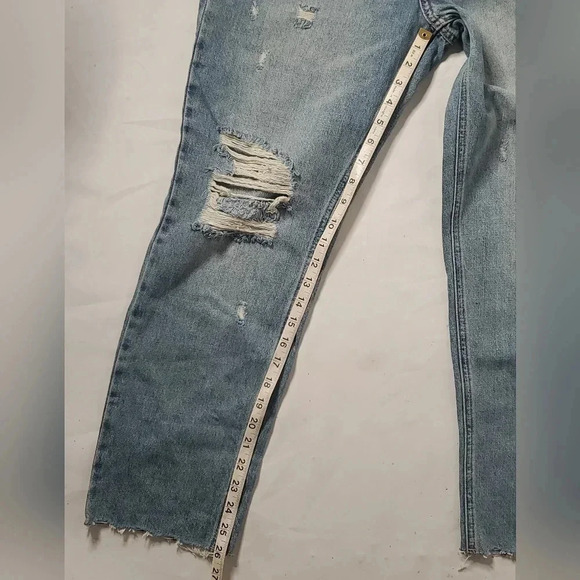 Nwt BDG Slim Straight Heathered 100% Cotton Blue Denim Jeans Sz 30 Raw H… - Picture 8 of 10